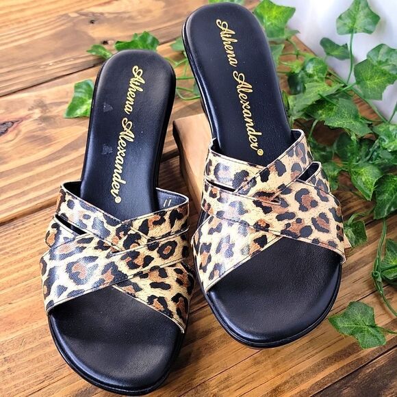 Athena Alexander. Slide Sandals. Size 42. Leopard. Like New - Picture 2 of 9